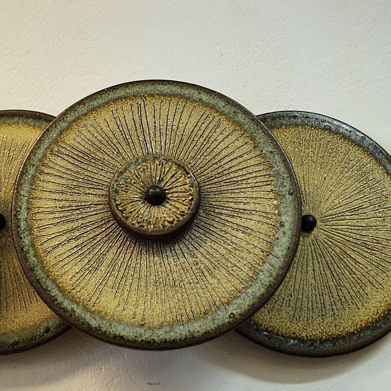 Danish vintage wall lamp sculpture by Backhausen and Brandborg for Søholm Keramik, Denmark 1960s