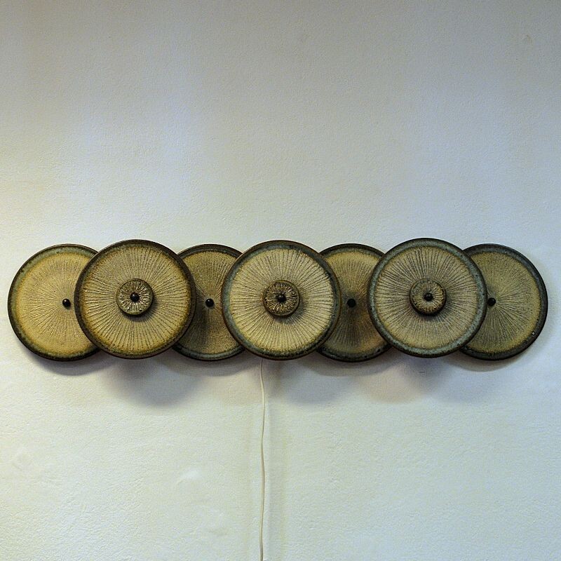 Danish vintage wall lamp sculpture by Backhausen and Brandborg for Søholm Keramik, Denmark 1960s