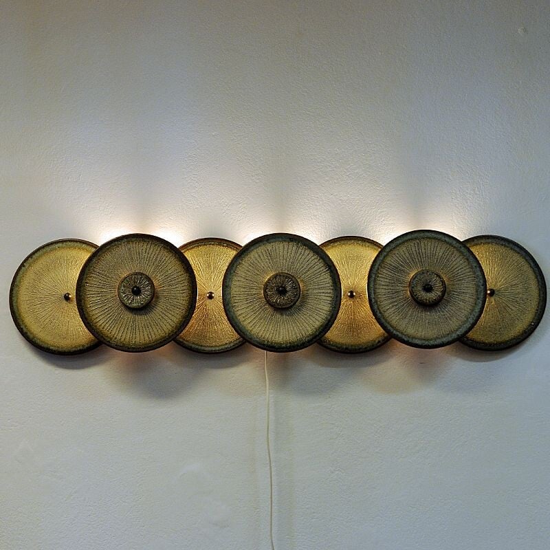 Danish vintage wall lamp sculpture by Backhausen and Brandborg for Søholm Keramik, Denmark 1960s