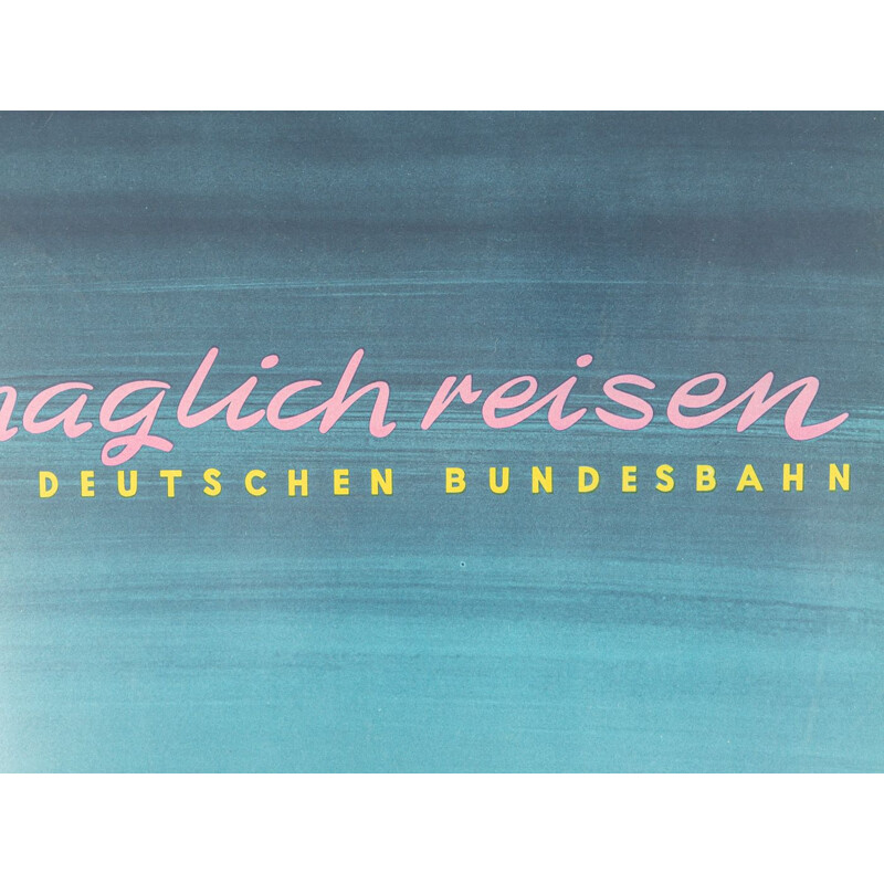 Vintage poster "Behaglich reisen" by Deutsche Bundesbahn, 1950s