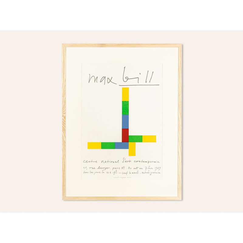Cartel antiguo de la exposición de Max Bill, 1969
