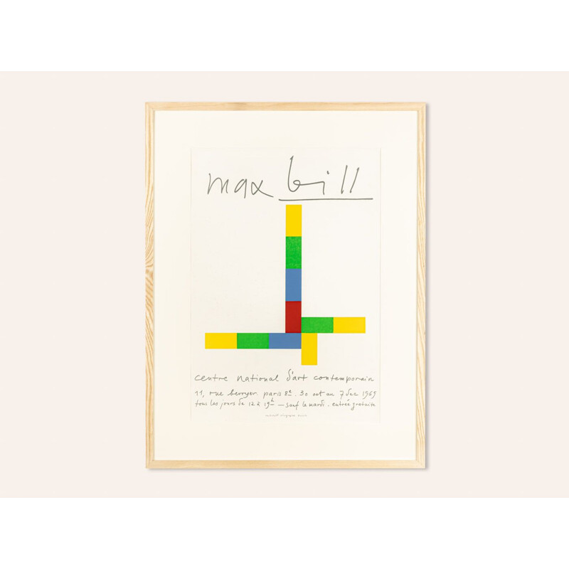 Vintage tentoonstellingsaffiche van Max Bill, 1969