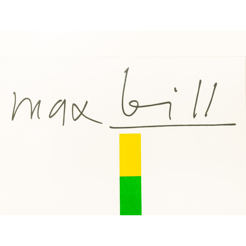 Affiche vintage d'exposition de Max Bill, 1969