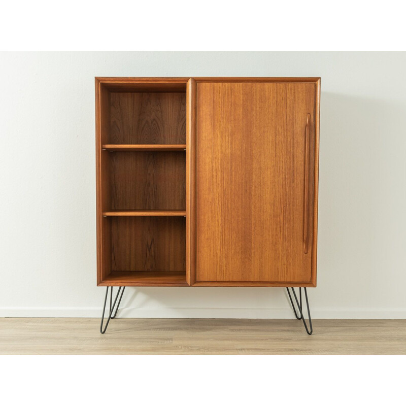 Mid century teak cabinet with one door and four shelves by Heinrich Riestenpatt, Germany 1960s