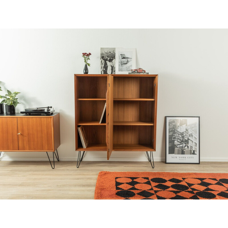 Mid century teak cabinet with one door and four shelves by Heinrich Riestenpatt, Germany 1960s