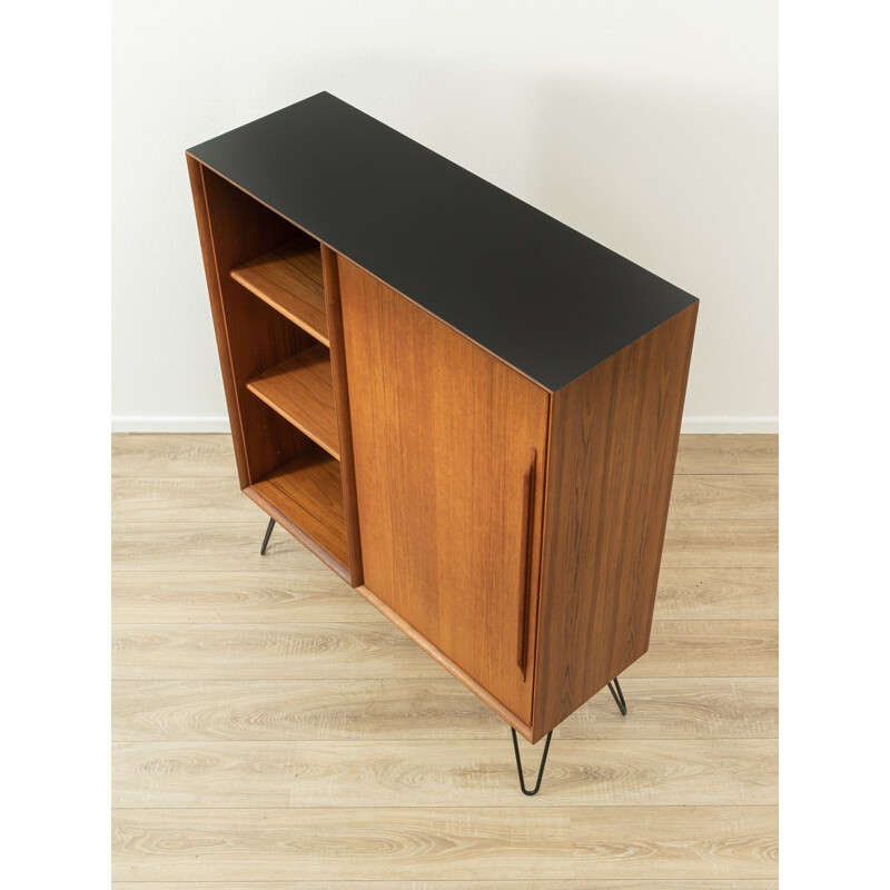 Mid century teak cabinet with one door and four shelves by Heinrich Riestenpatt, Germany 1960s