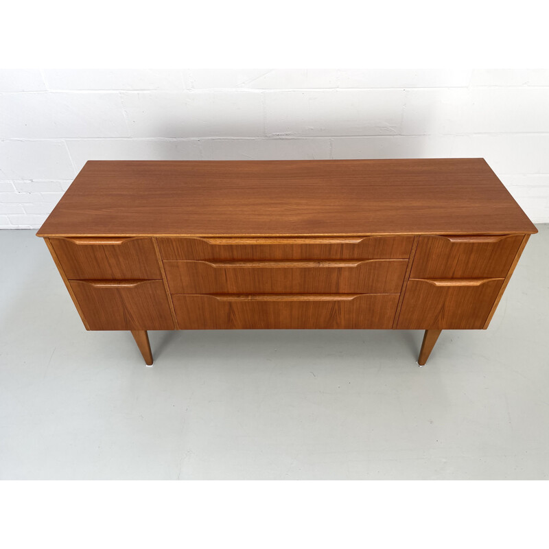 Vintage teak sideboard with 6 drawers, 1960