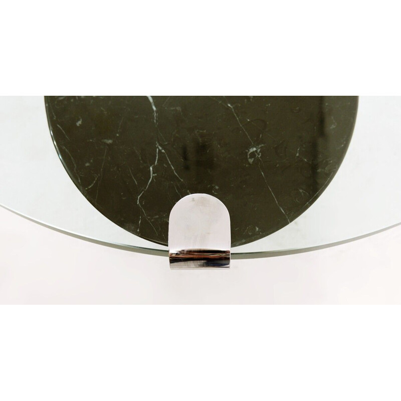 Vintage black marble and glass coffee table model K1000 by Team Form for Ronald Schmitt, 1970