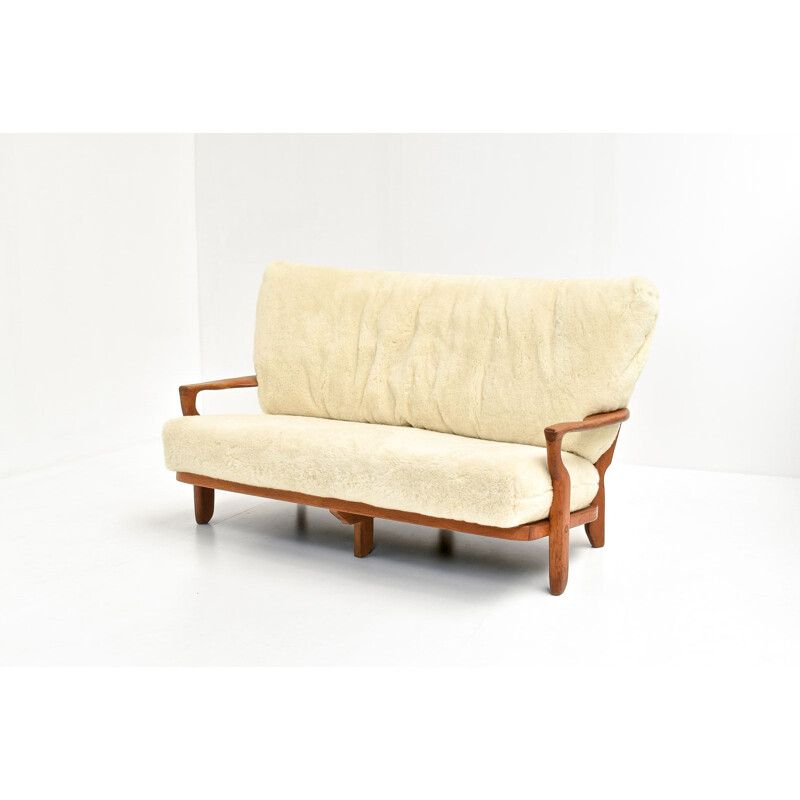 Vintage Juliette sofa by Guillerme and Chambron, French 1950