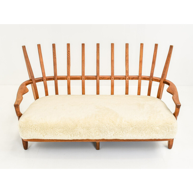 Vintage Juliette sofa by Guillerme and Chambron, French 1950