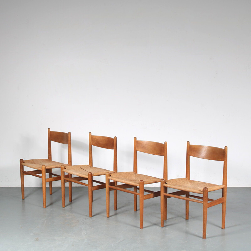 Ensemble de 4 chaises vintage "CH36" par Hans J. Wegner pour Carl Hansen, Danemark 1950