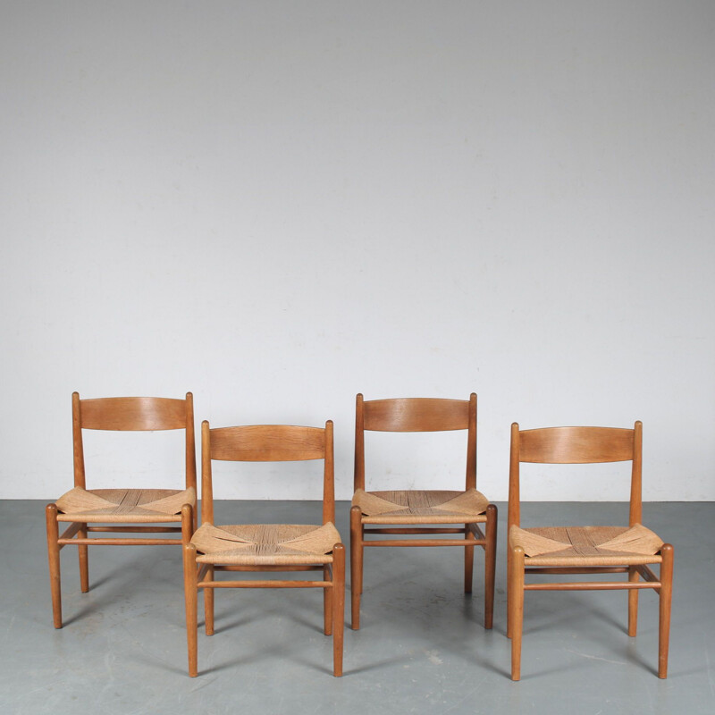 Set of 4 vintage "CH36" chairs by Hans J. Wegner for Carl Hansen, Denmark 1950