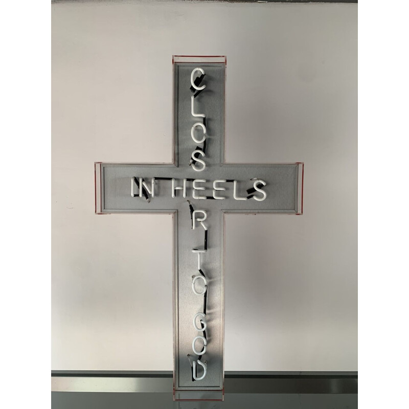 Vintage Neon Cross lamp by Maximilian Wiedemann, 2015