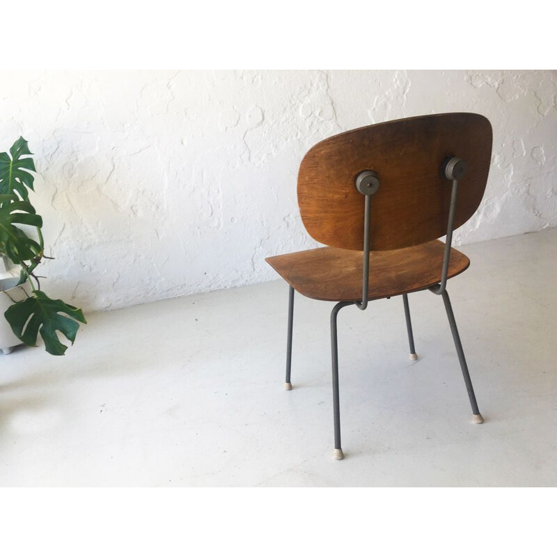 Vintage beechwood chair by Wim Rietvield for Gispen, 1952