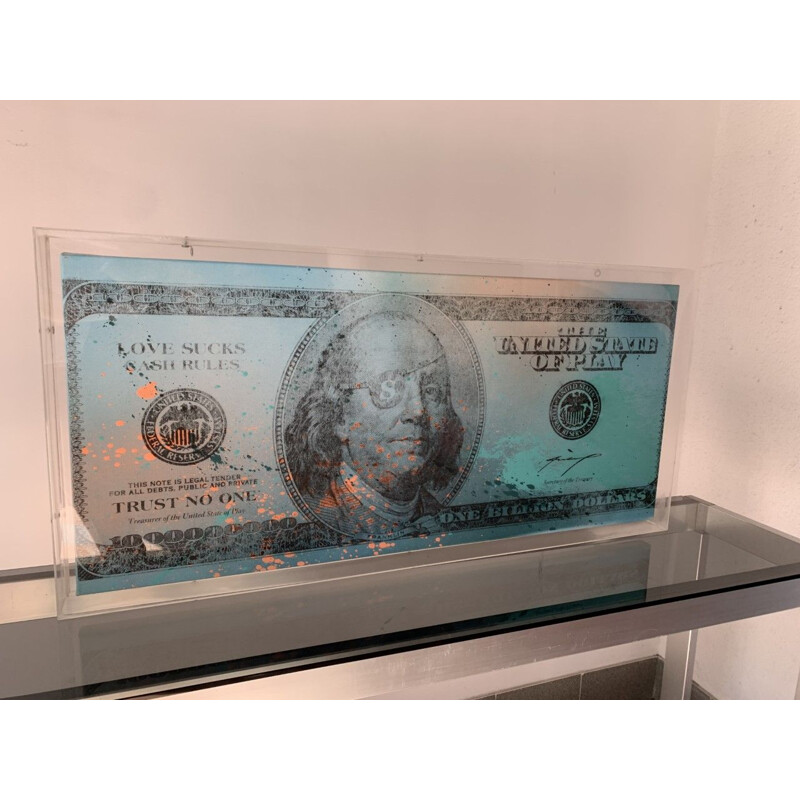 Tableau vintage "Billion Dollar bill" de Maximilian Wiedemann, 2015
