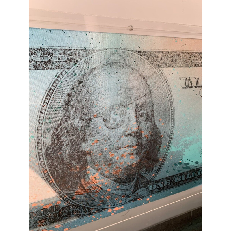 Vintage painting "Billion Dollar bill" by Maximilian Wiedemann, 2015