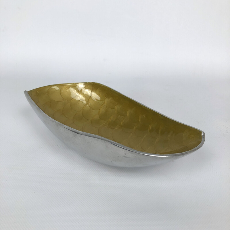 Vintage enameled aluminum bowl, Italy 1970