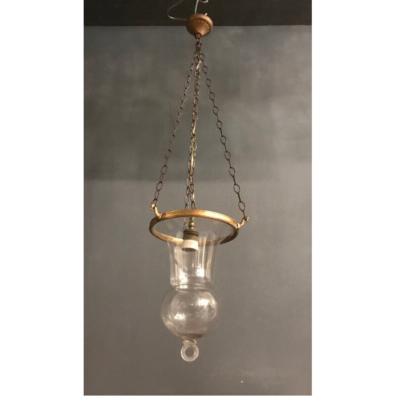 Mid century Murano glass pendant lamp by Ercole Barovier for Murano, 1940s