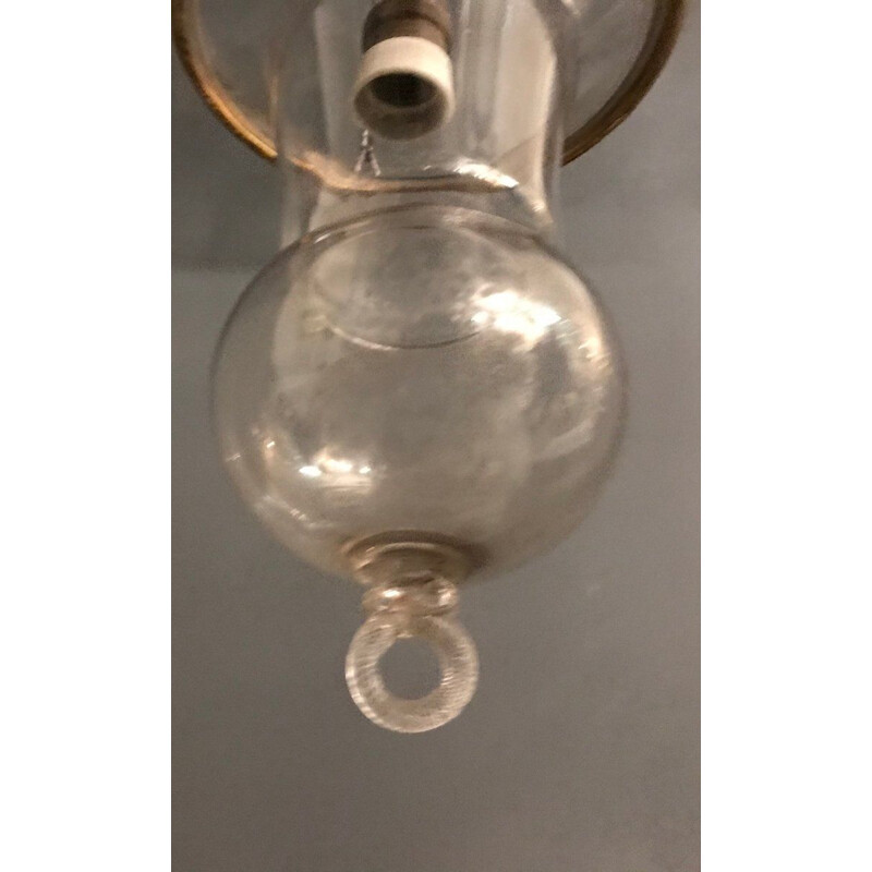 Mid century Murano glass pendant lamp by Ercole Barovier for Murano, 1940s