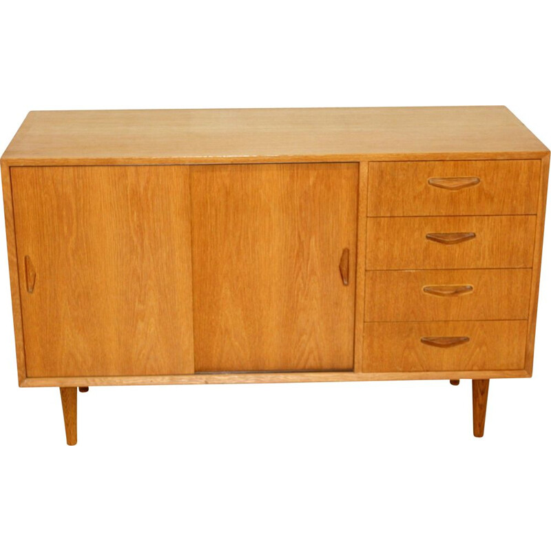 Vintage oakwood highboard, Denmark 1960