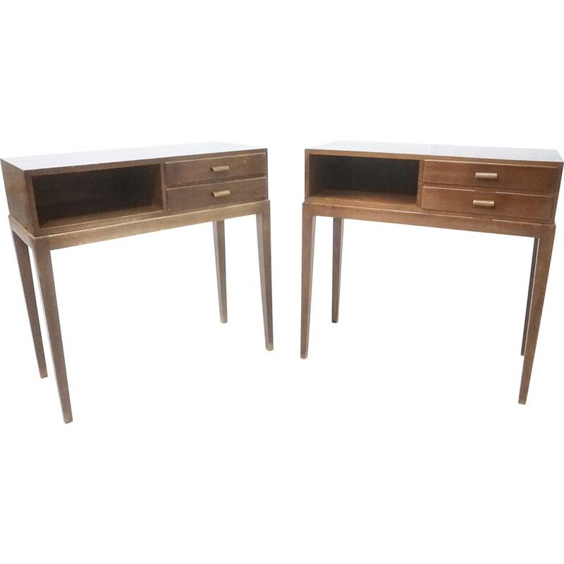 Pair of vintage 1615A beechwood nights tands by Frits Schlegel for Fritz Hansen