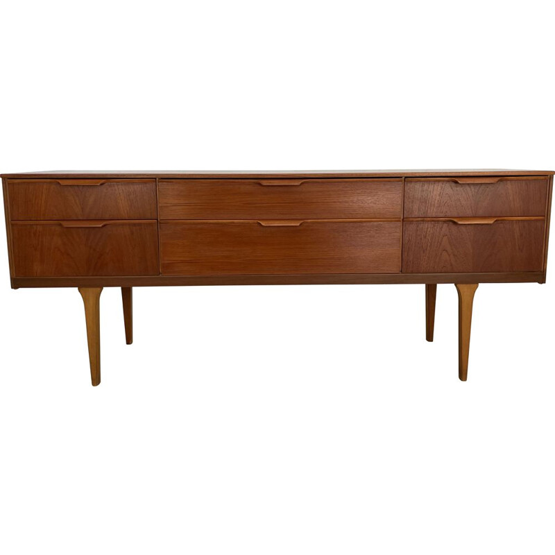 Mid century teak six drawers sideboard by Frank Guille for Austinsuite London, England 1960s