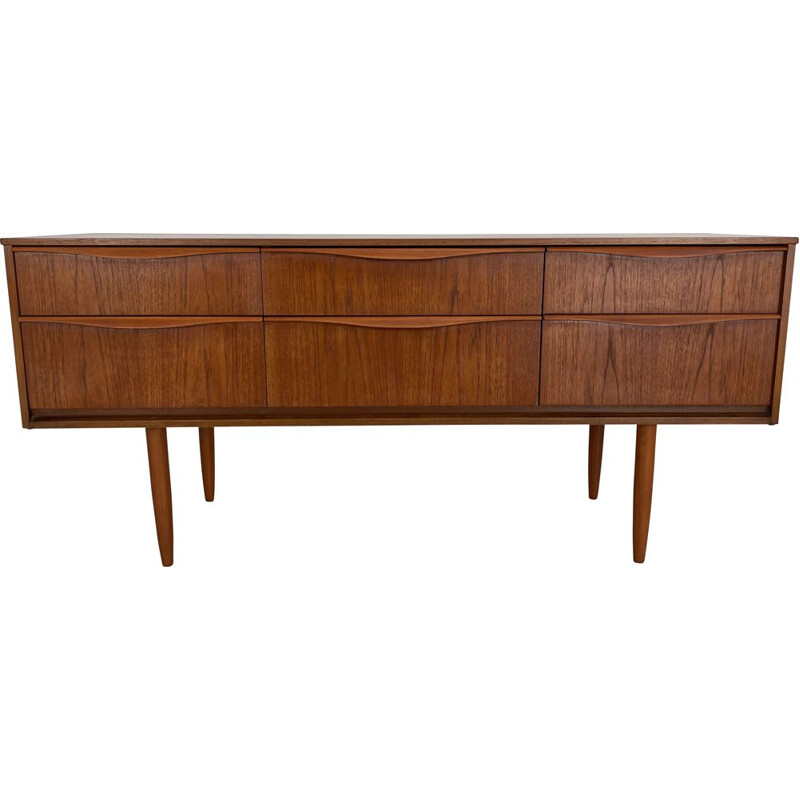 Vintage teak sideboard with six drawers by Frank Guille for Austinsuite London, England 1960s