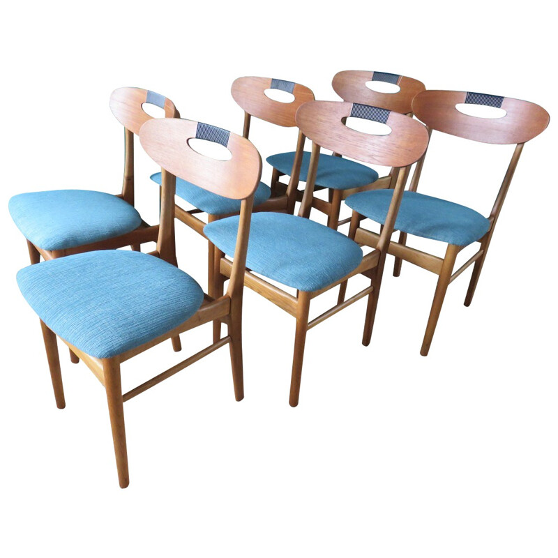6 chaises Danoises en teck - années 60