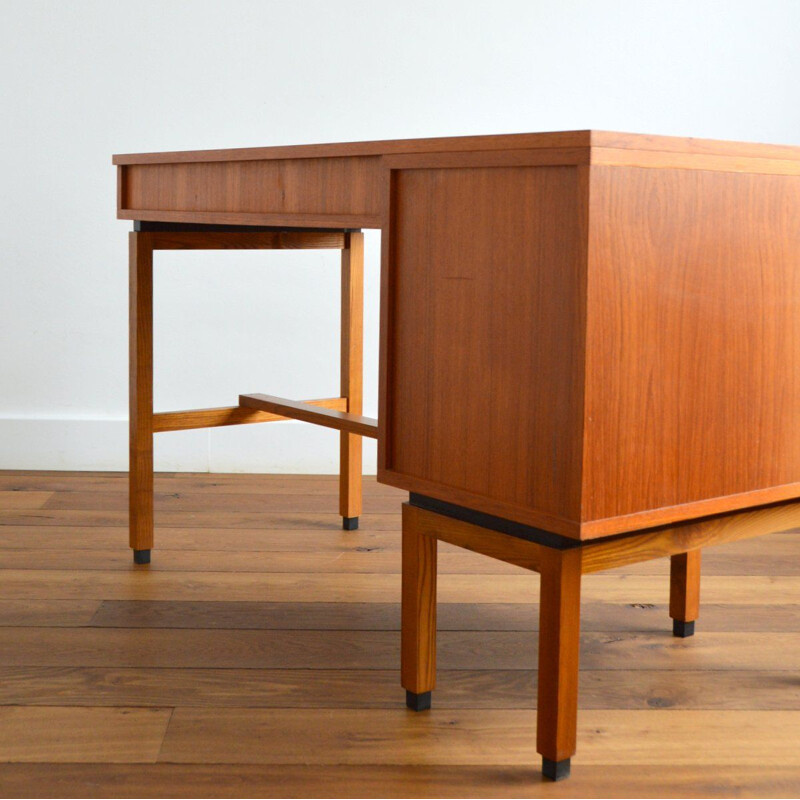 MDK vintage modernist desk in teak, Belgium 1960s