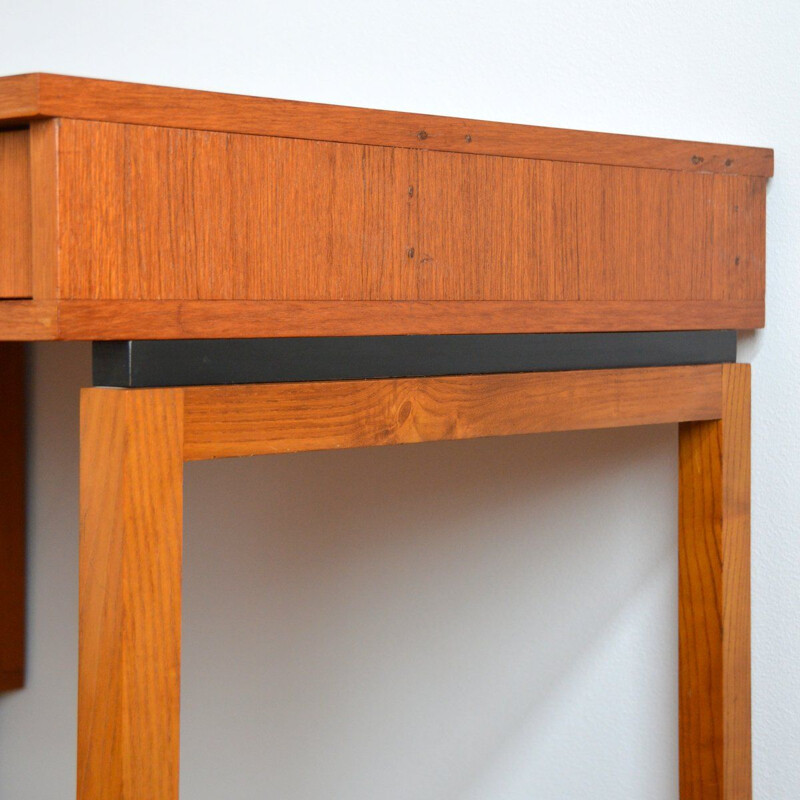 MDK vintage modernist desk in teak, Belgium 1960s