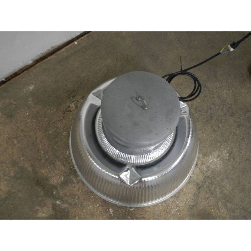 Lampe vintage industrielle en aluminium et fer avec support en céramique
