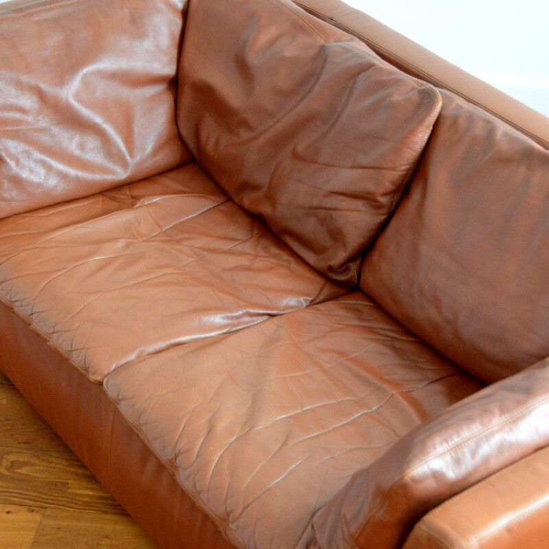 Vintage 2 seater leather sofa by Leolux, Netherlands 1970s