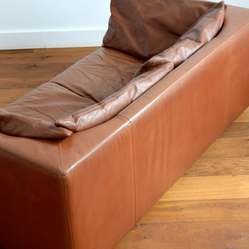 Vintage 2 seater leather sofa by Leolux, Netherlands 1970s