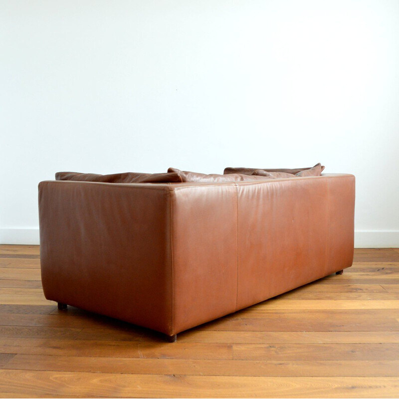 Vintage 2 seater leather sofa by Leolux, Netherlands 1970s