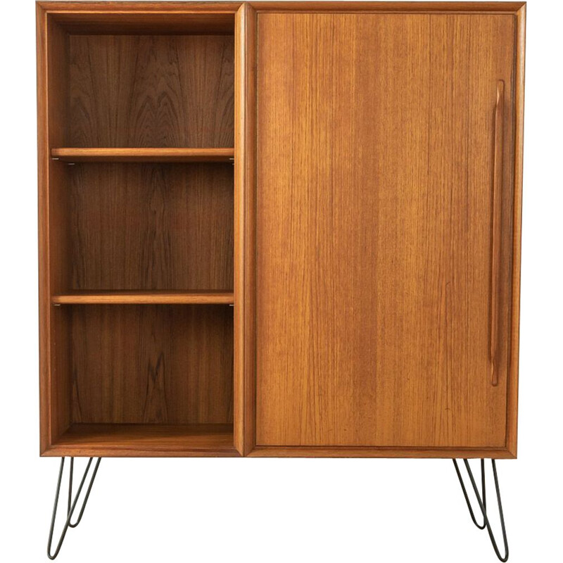 Mid century teak cabinet with one door and four shelves by Heinrich Riestenpatt, Germany 1960s