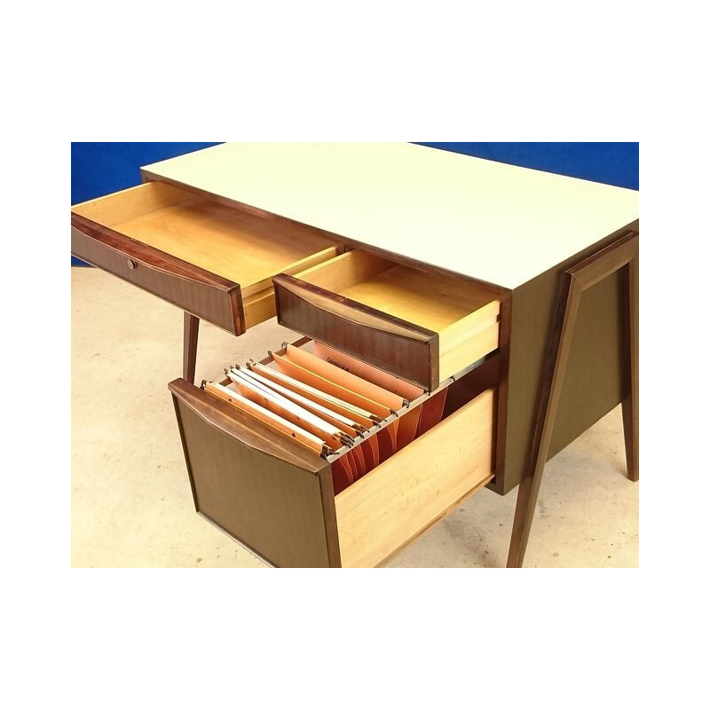 Scandinavian desk with compass feets - 1970s