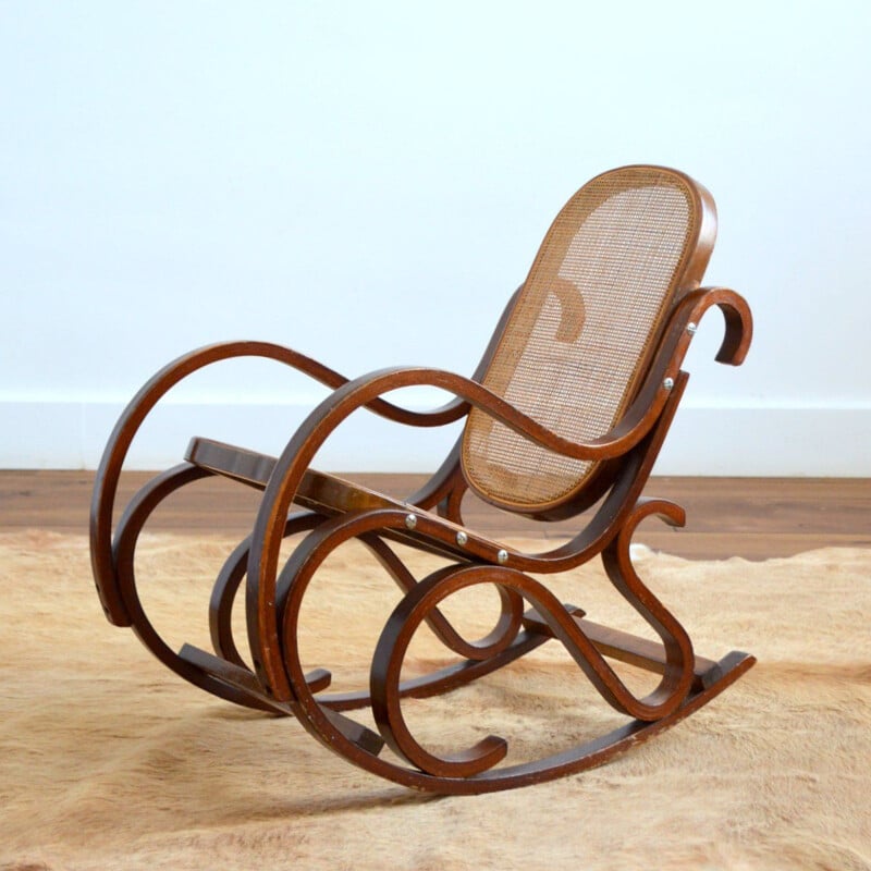 Vintage rocking chair for children by Thonet