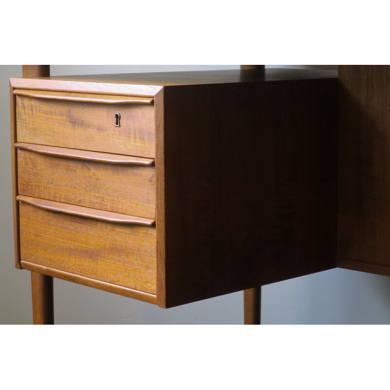 Danish teak vintage writing desk with floating top by Peter Lovig Nielsen, 1960s