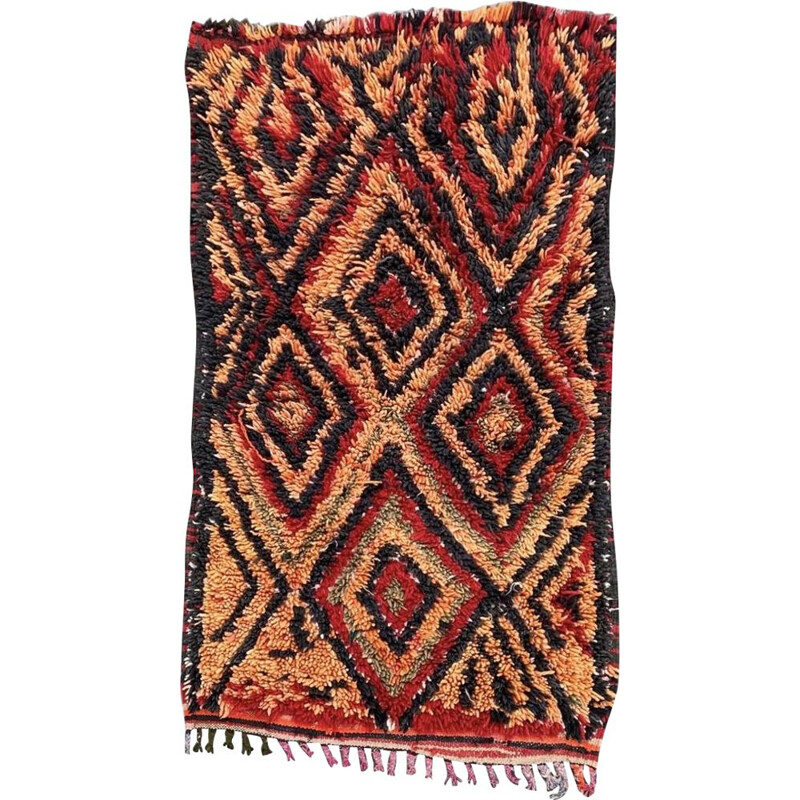 Mid century Berber Boujaad handmade wool rug
