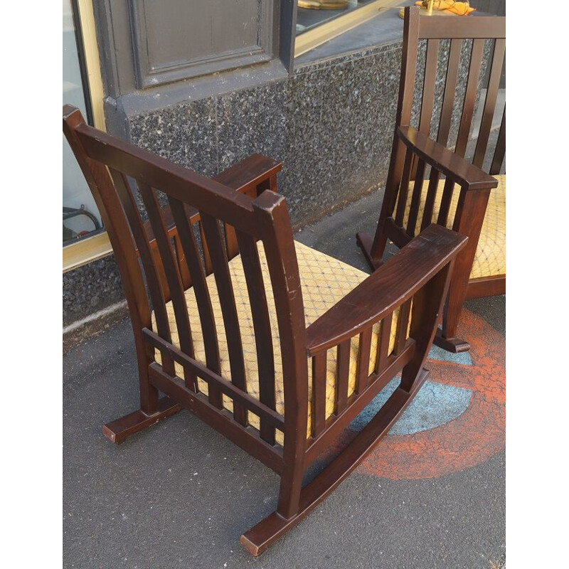 Pair of vintage American rocking chairs, 1980s