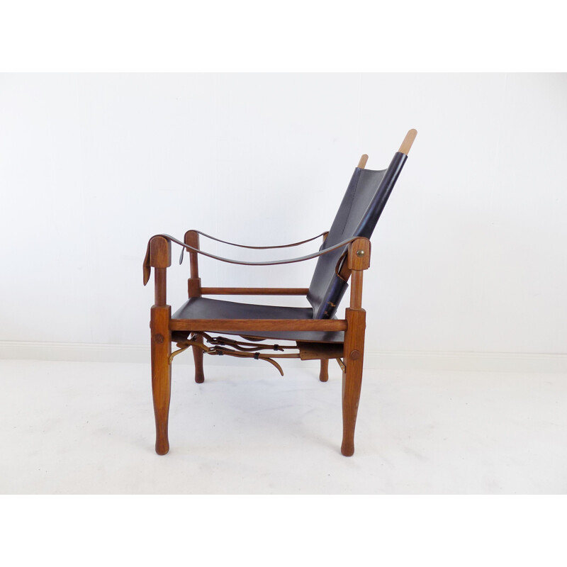 Mid century leather safari armchair by Wilhelm Kienzle, 1950s