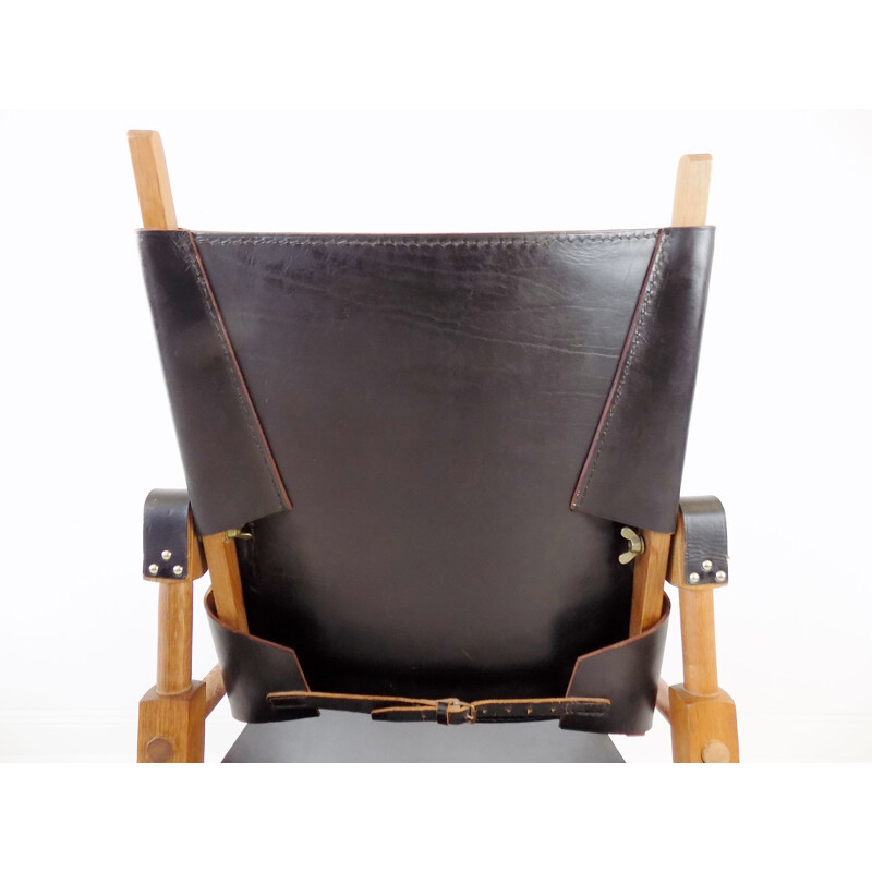 Mid century leather safari armchair by Wilhelm Kienzle, 1950s