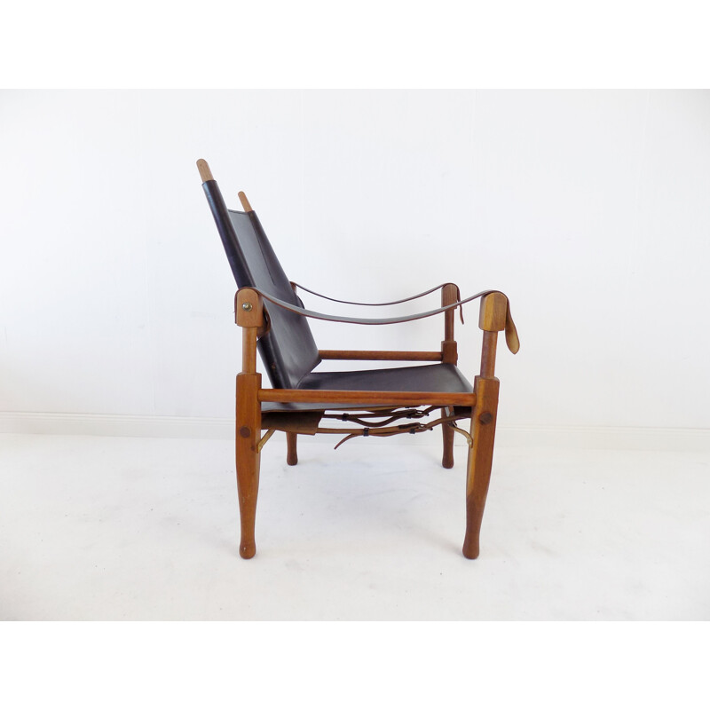 Fauteuil de safari vintage en cuir par Wilhelm Kienzle, 1950