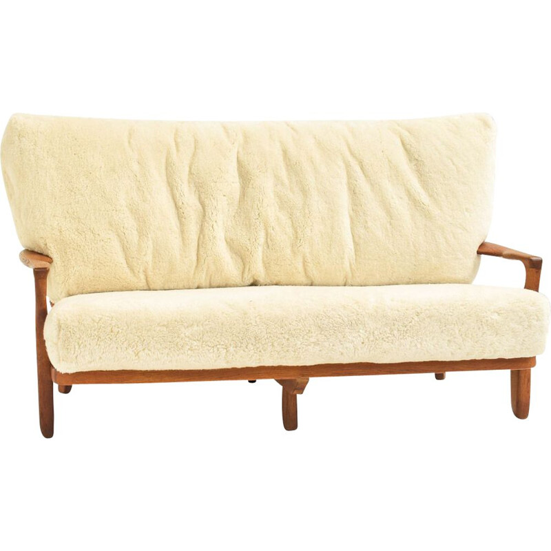 Vintage Juliette sofa by Guillerme and Chambron, French 1950