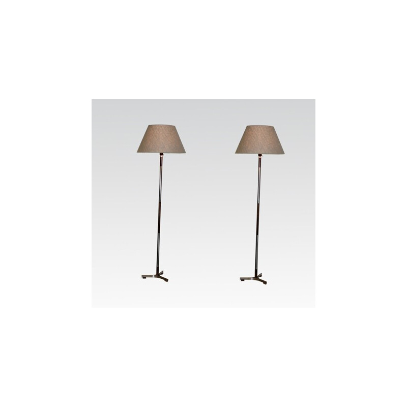 Danish pair of floor lamp "Président", Jo HAMMERBOR - 1950s