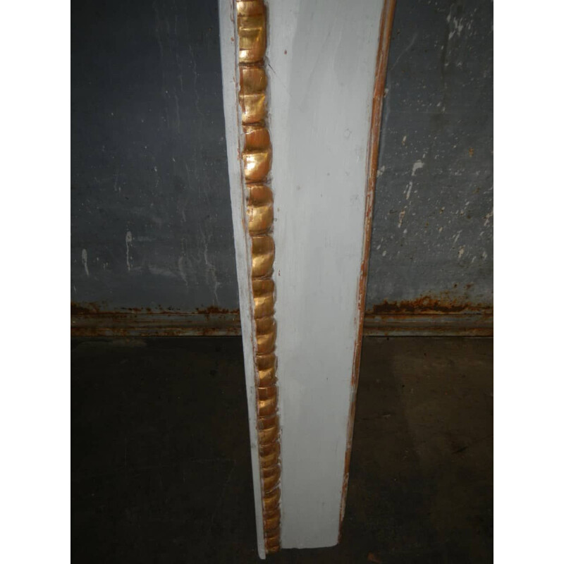 Cornice semi-ovale vintage in legno di abete