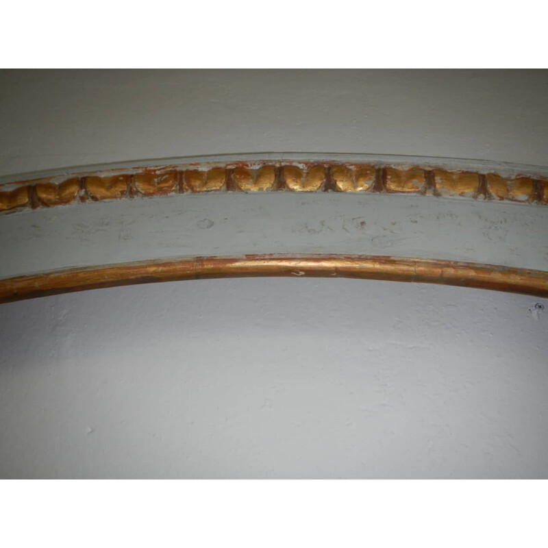 Cadre demi-ovale vintage en bois de sapin