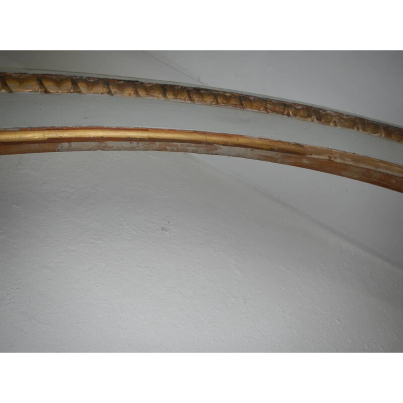 Cadre demi-ovale vintage en bois de sapin