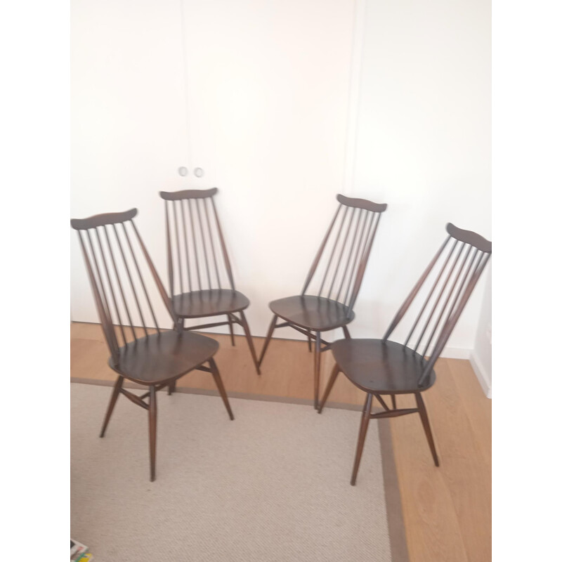 Set of 4 vintage Goldsmith elmwood chairs by Ercol, 1960s