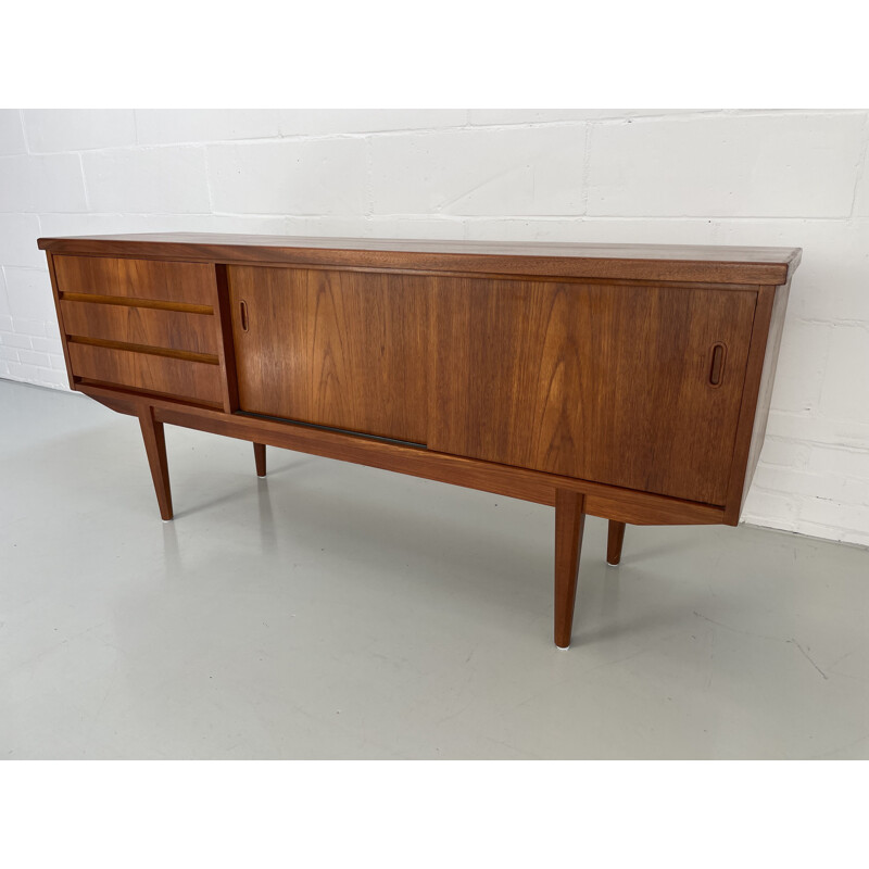 Vintage teak sideboard with 2 sliding doors, 1960s